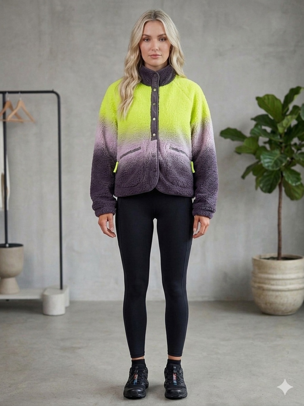 Free People Hit The Sloped Fleece Jacket Size Small - Picture 2 of 10